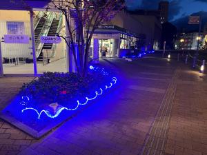 ロープウェイのりば前のイルミネーション