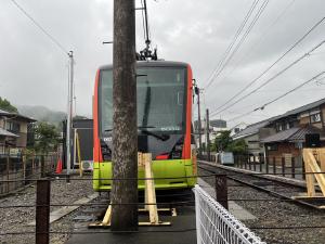 道後温泉駅の引き込み線の列車